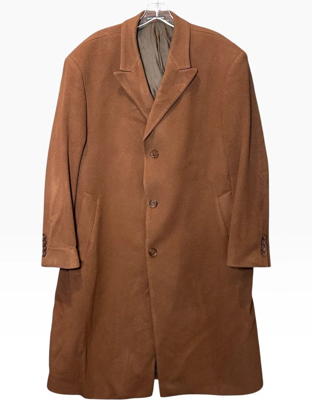 Calvin Klein Men's 44S Cashmere Wool Trench Over Coat Jacket 3 Button Front